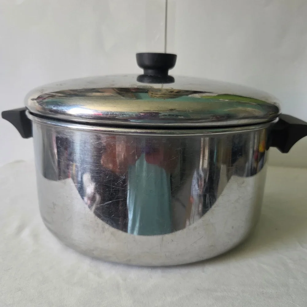 Revere Ware 6 Quart Stainless Steel Stockpot with Lid 2016 Tri-Ply Bottom Korea